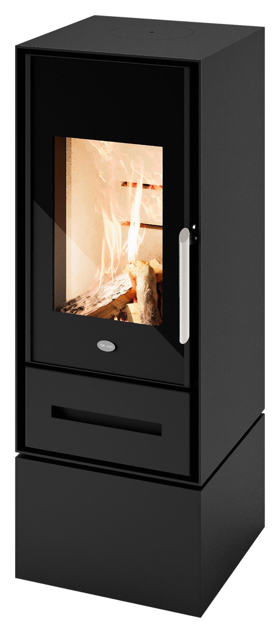Kaminofen Regina Schwarz Metall 8kw - Schwarz, Basics, Metall (46,5/110,2/41cm)