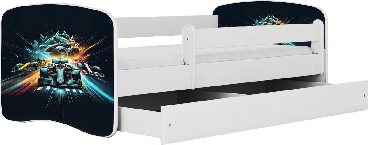 Kinder-/Juniorbett Babydreams Weiß/Schwarz B: 80cm - Birkefarben/Weiß, MODERN, Holz/Holzwerkstoff (80/160cm) - MID.YOU
