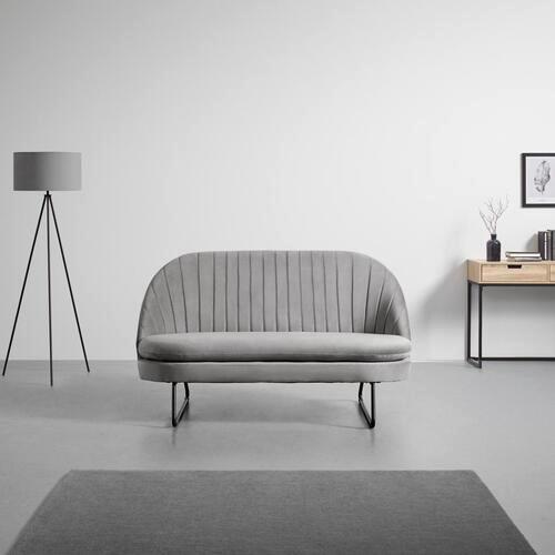 Dvojmiestna pohovka LUIGI, svetlosivý zamat - čierna/svetlosivá, Modern, kov/drevo (146/85/82cm) - Bessagi Home