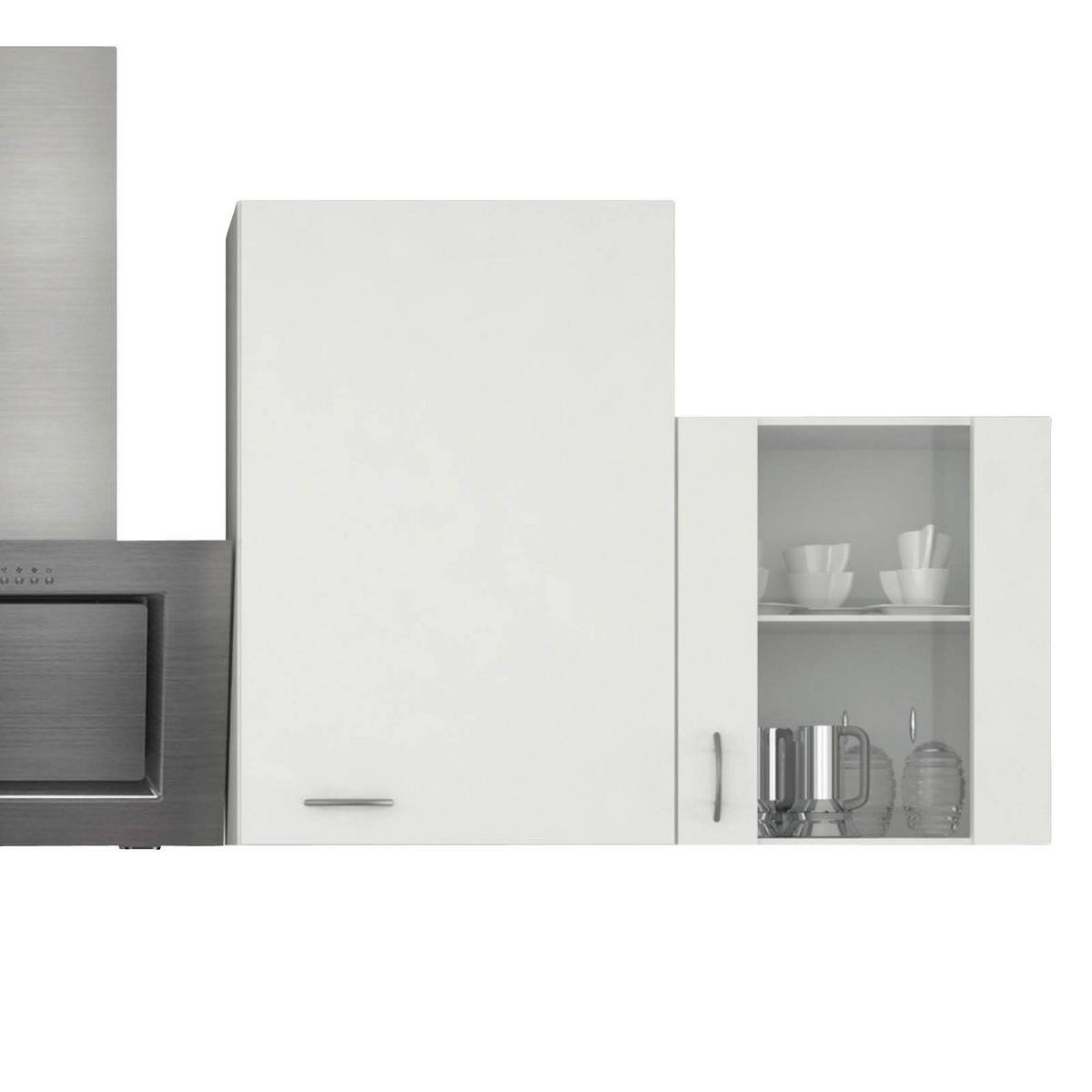 Küchenzeile Wito M. Geräten 280 Cm Weiß/grau Modern - Hellgrau/Weiß, MODERN, Glas/Holzwerkstoff (280cm) - FlexWell