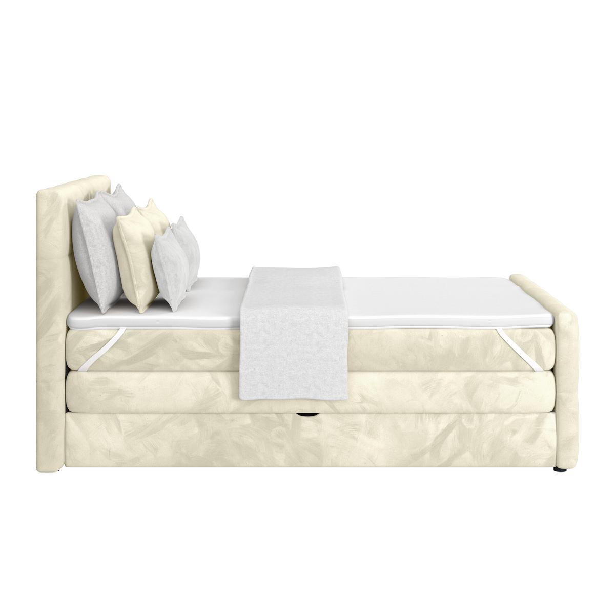 Boxspringbett mit Topper und Bettkasten 140x200 cm Medino - Champagner, KONVENTIONELL, Holz/Holzwerkstoff (140/200cm) - Luca Bessoni