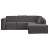 Ecksofa Dice Dunkelgrau 275x220 Cm - Dunkelgrau/Schwarz, MODERN, Textil (275/220cm) - Trendmanufaktur