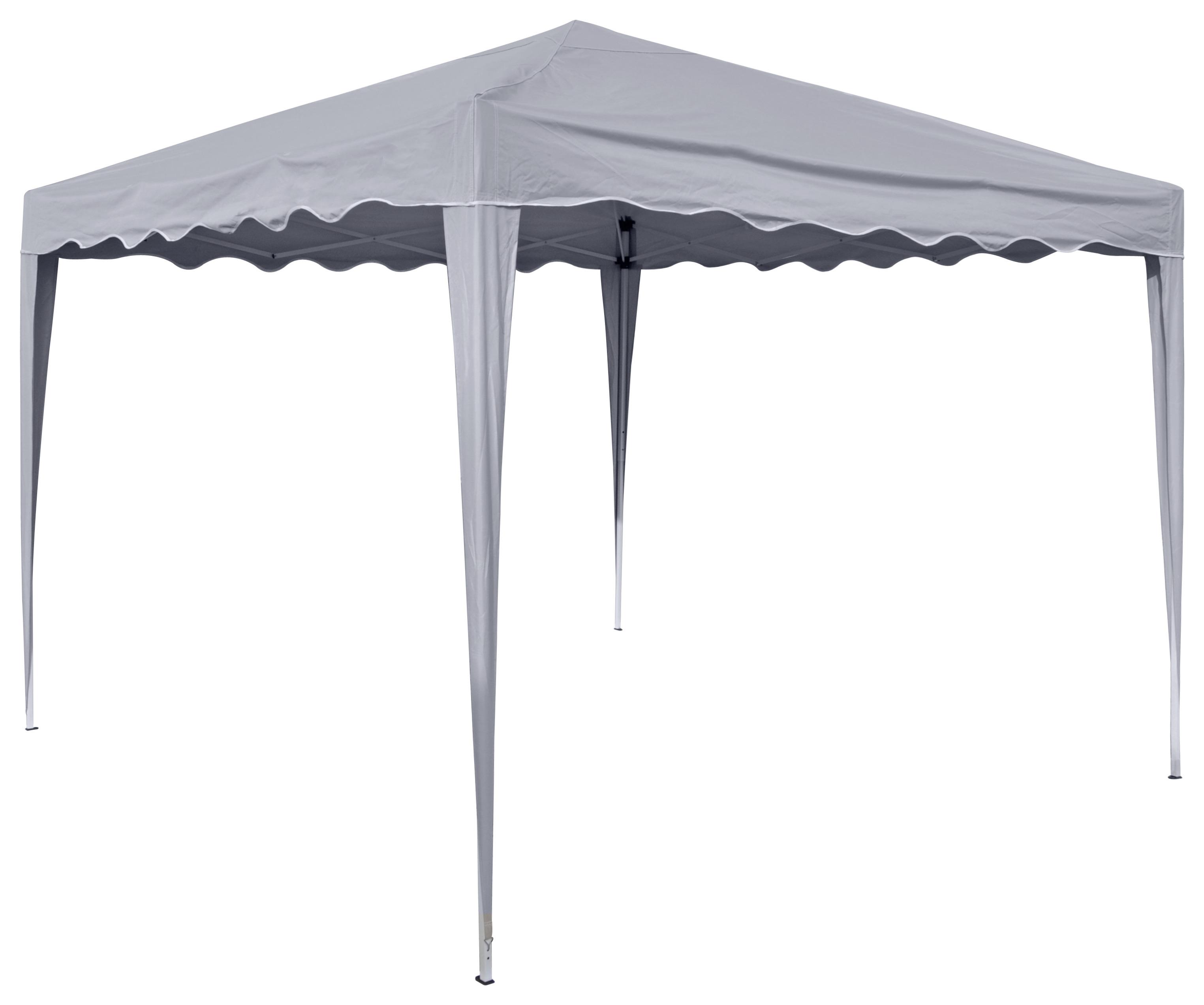 Pavillon Grau BxHxT 3x2,6x3 M mit Tragetasche - Weiß/Grau, Basics, Textil/Metall (300/263/300cm)