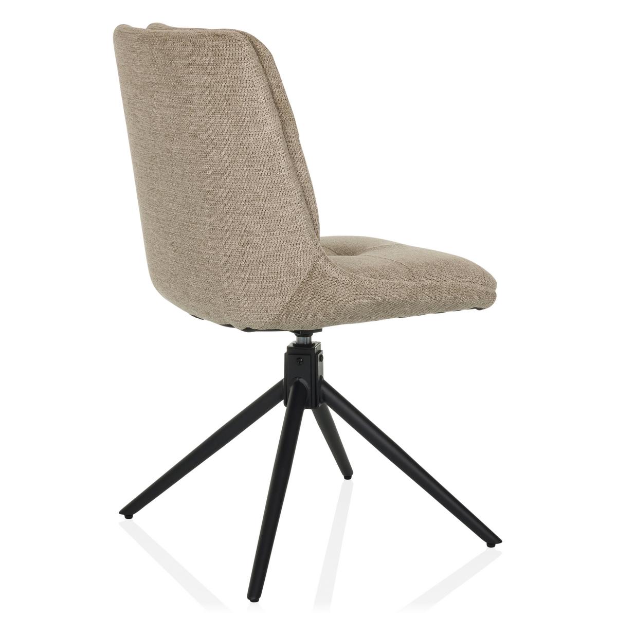 Drehstuhl Tarviso I Beige B: 53 cm - Beige/Schwarz, MODERN, Textil/Metall (53/89/58cm) - MID.YOU