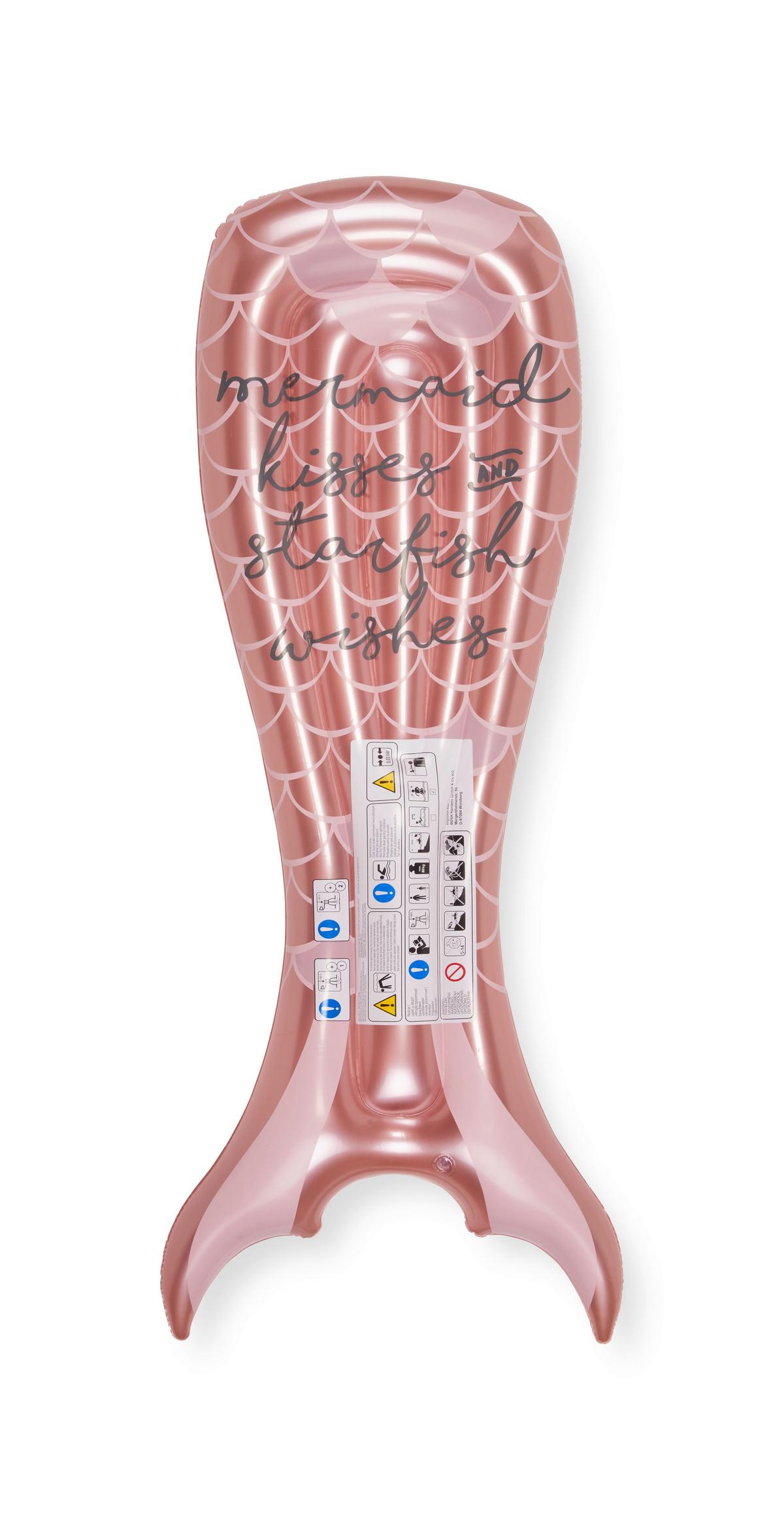 NAFUKOVACÍ LEHÁTKO MERMAID - růžová, plast (75/180cm)