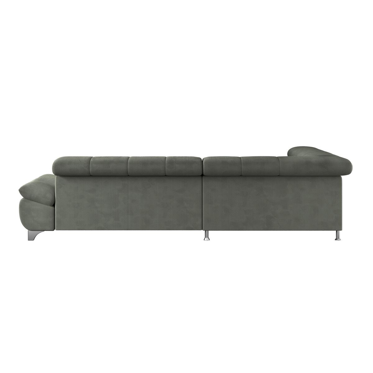 Eckbank Gemini Grün, B: 234cm - Chromfarben/Grün, KONVENTIONELL, Textil (234/312cm)