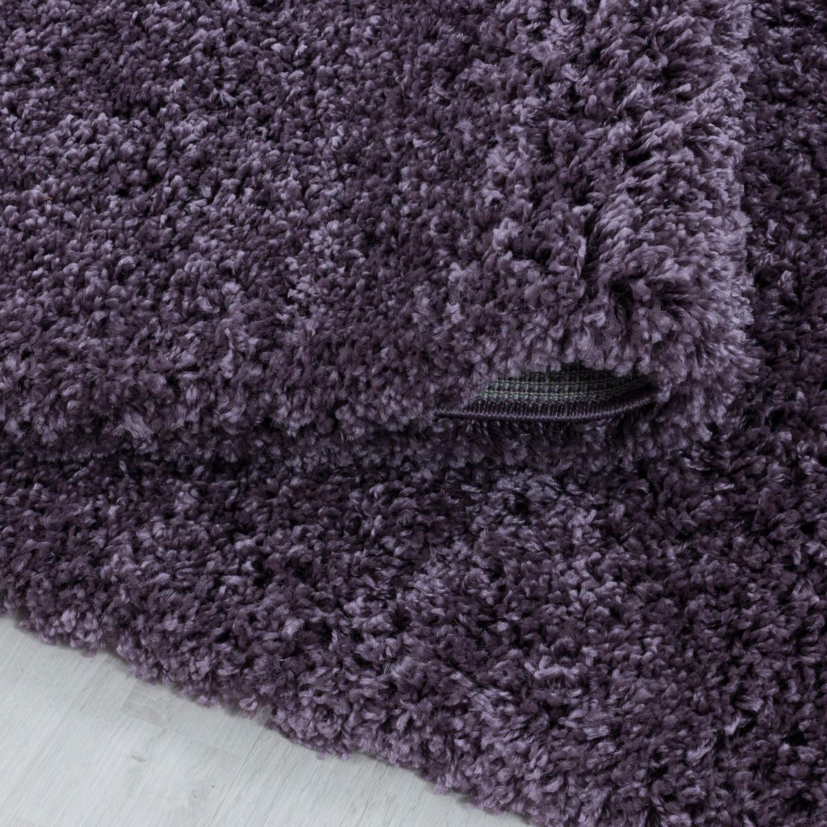 Hochflor Teppich Violett Naturfaser Sydney 80x150 cm - Violett, Basics, Textil (80/150cm)