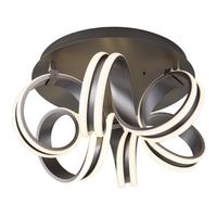 LED-Deckenleuchte Kuni Weiß Dunkelgrau D: 46 cm - Dunkelgrau/Weiß, Design, Kunststoff/Metall (46/25cm) - Globo