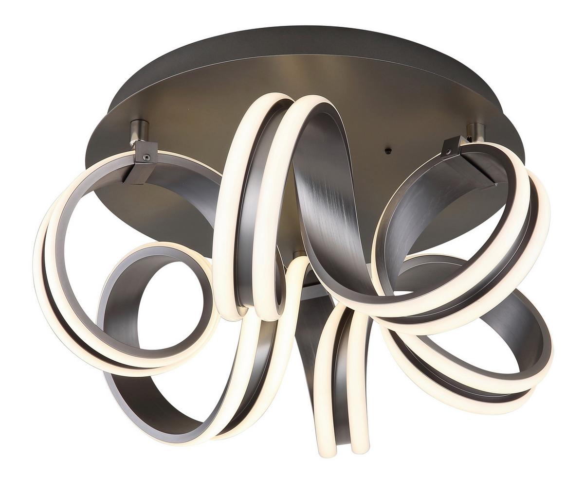 LED-Deckenleuchte Kuni Weiß Dunkelgrau D: 46 cm - Dunkelgrau/Weiß, Design, Kunststoff/Metall (46/25cm) - Globo