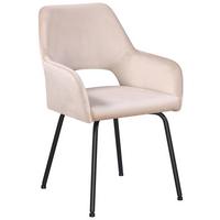 Armlehnstuhl Jonny Cord Beige, B: 58 cm - Beige/Schwarz, KONVENTIONELL, Textil/Metall (58/86/59cm)