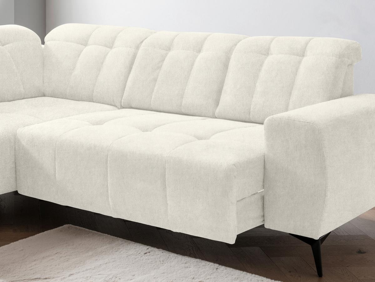 Ecksofa mit USB Anschluss Sano, Creme, S: 200x261 cm - Creme/Schwarz, MODERN, Textil (200/261cm) - Livetastic