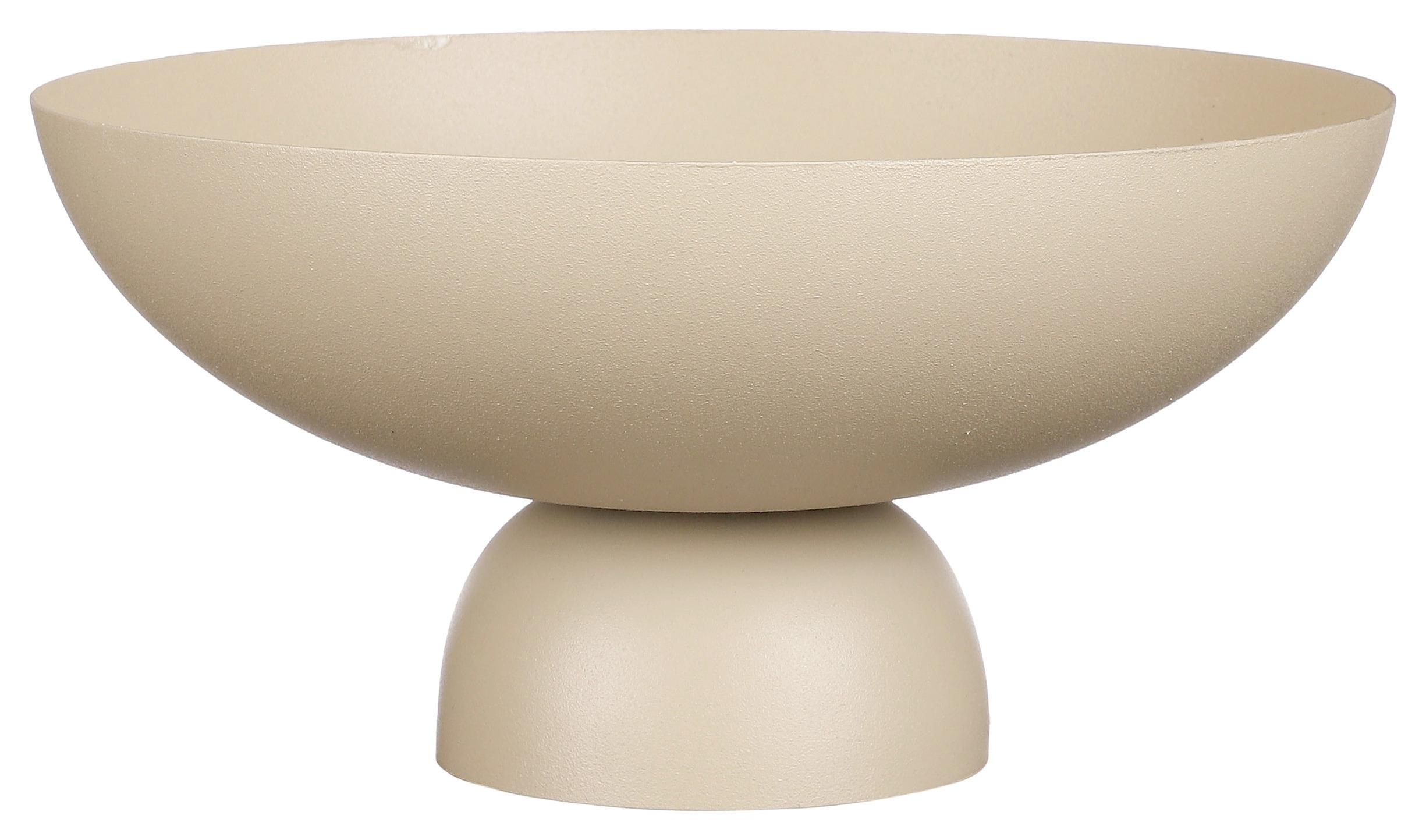 Dekoračná Miska Celia, Ø: 25cm - béžová, Moderný, kov (25/12,5cm) - Modern Living