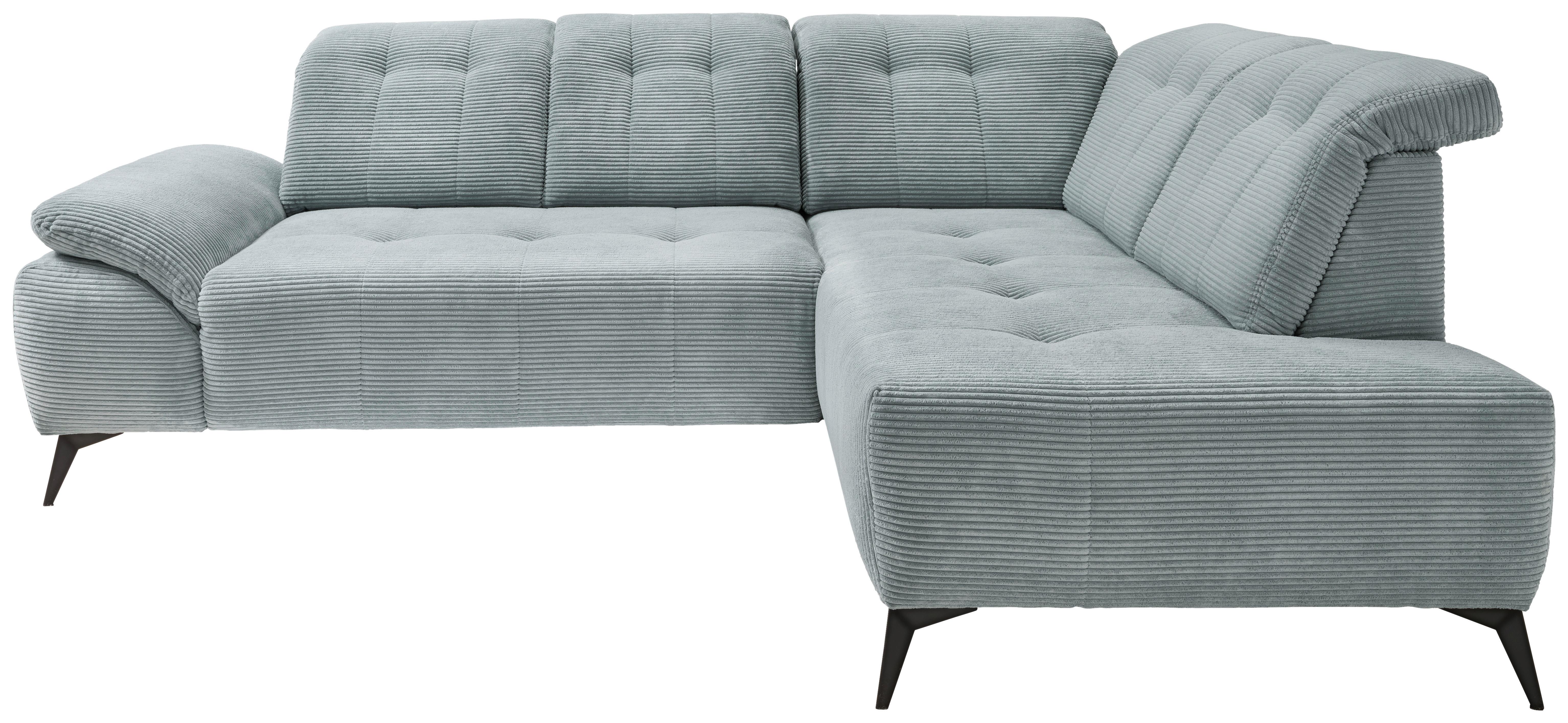ECKSOFA Fiore, Hellblau S: 272x200 cm - Schwarz/Hellblau, MODERN, Textil (272/200cm) - Livetastic