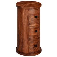 Komoda barvy sheesham - černá/barvy sheesham, Konvenční, kov/dřevo (35/65/35cm) - MID.YOU