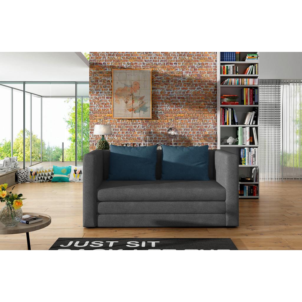 Schlafsofa Neva Blau, Grau, B: 132 cm