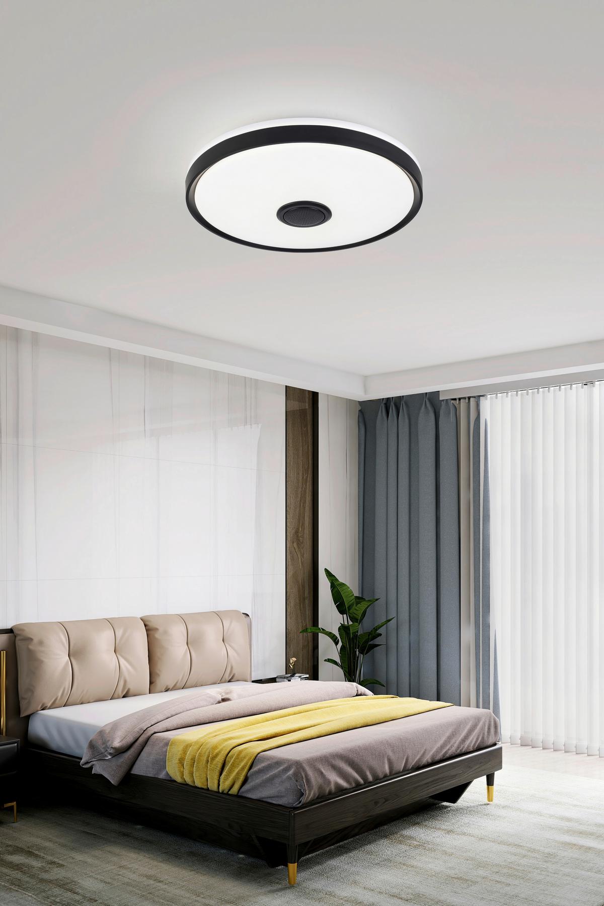 STROPNÉ LED SVIETIDLO MIRSADA -TUYA- - čierna/biela, kov/plast (42/8,5cm) - Premium Living