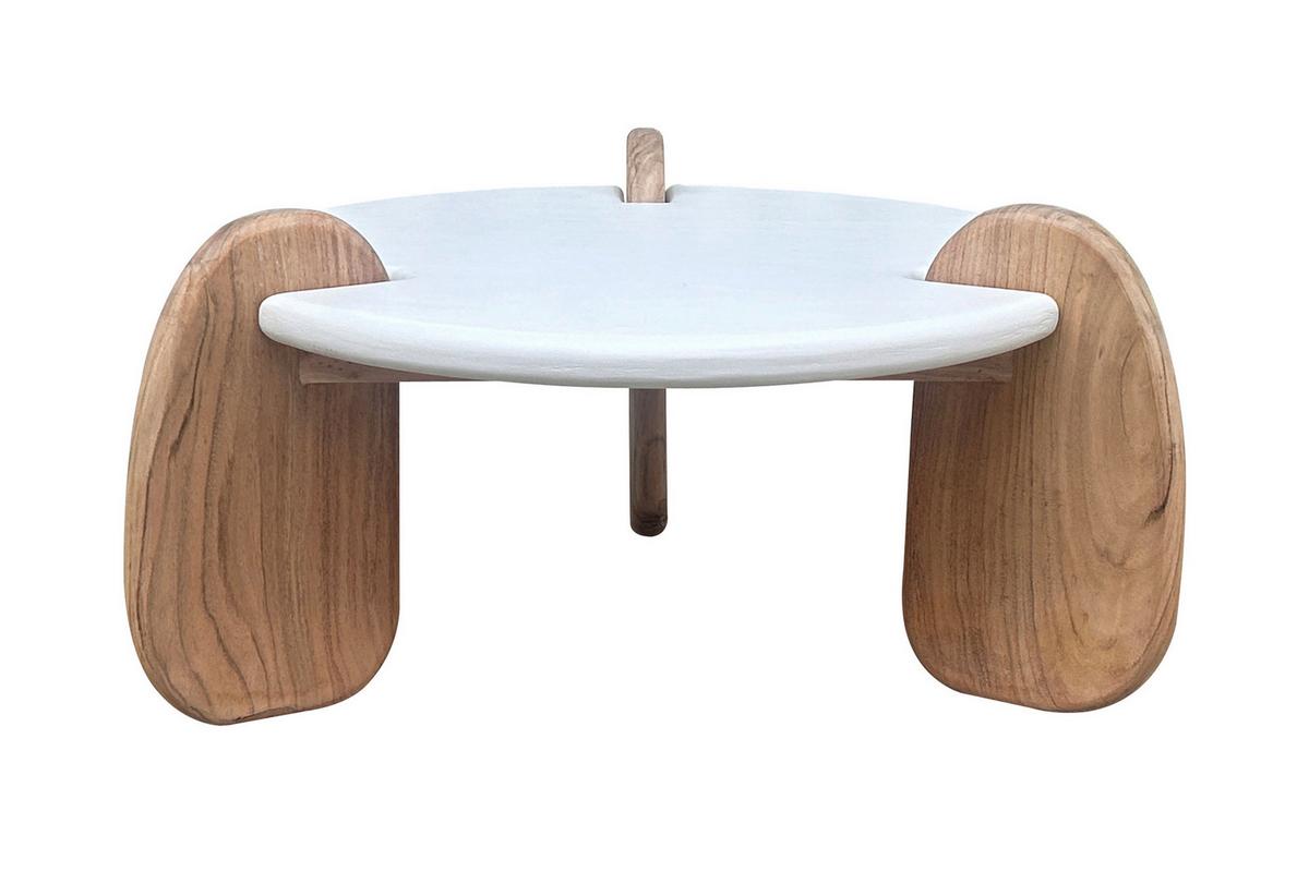 Couchtisch Naturfarben/Weiß B: 80 cm - Naturfarben/Weiß, Design, Holz/Holzwerkstoff (80/80/45cm) - MID.YOU