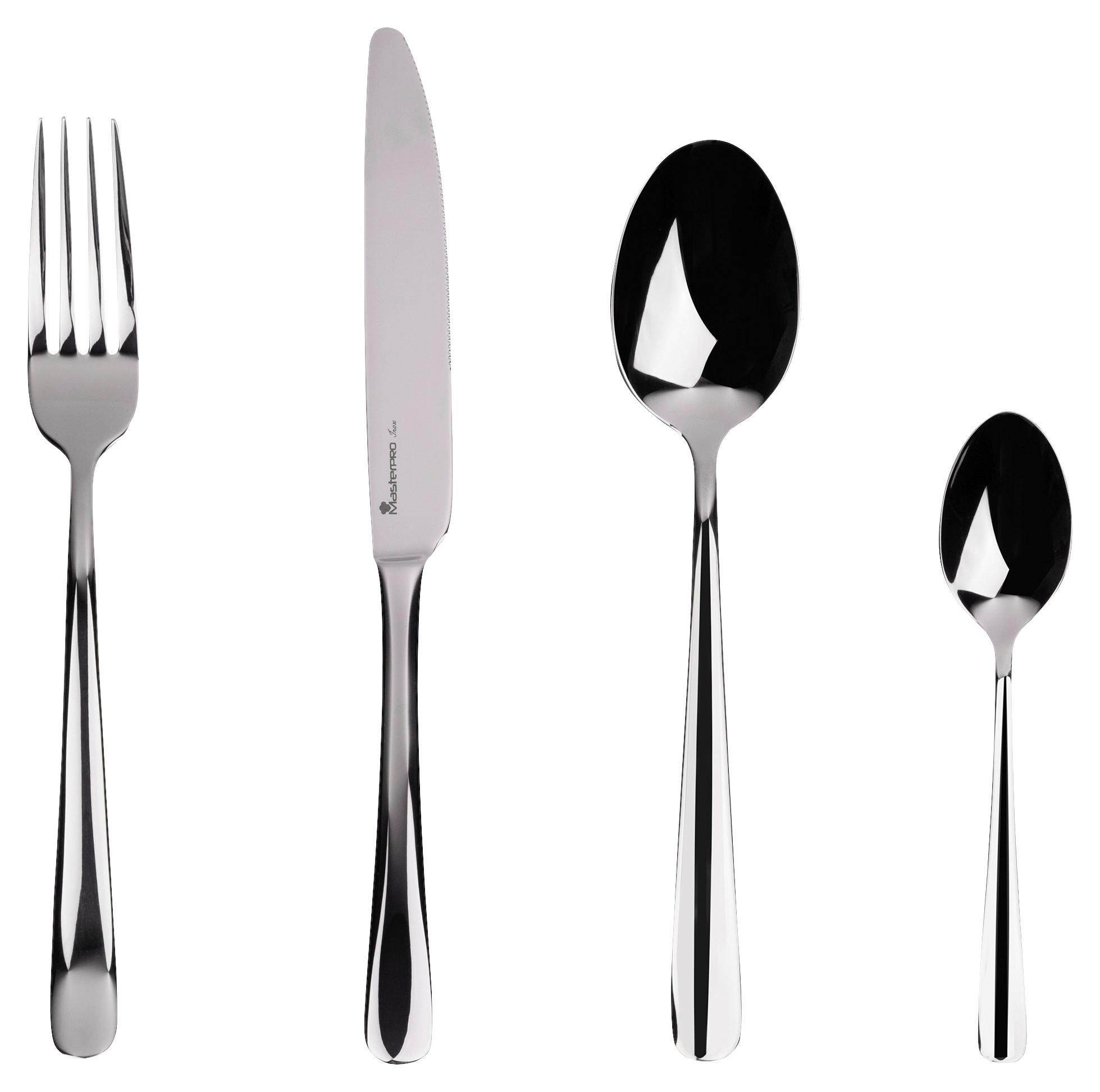 Besteckset 4-teilig Foodies Für 1 Person - Silberfarben, Basics, Metall (27.5/16.7/3.3cm) - Masterpro