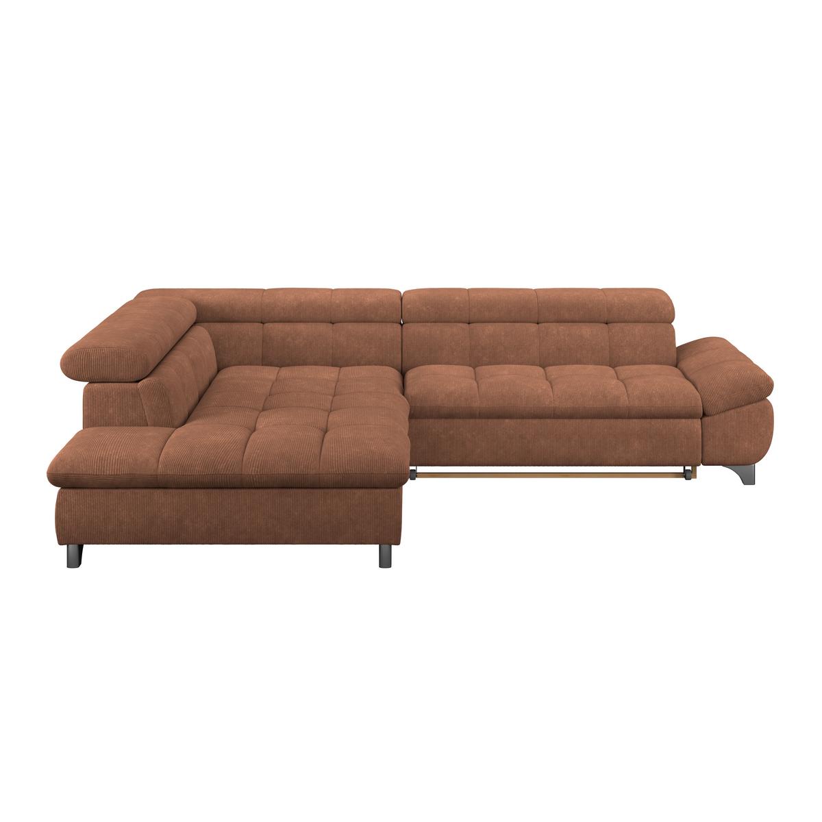 Ecksofa Gemini Braun, B: 234cm - Chromfarben/Rotbraun, KONVENTIONELL, Textil (234/312cm)