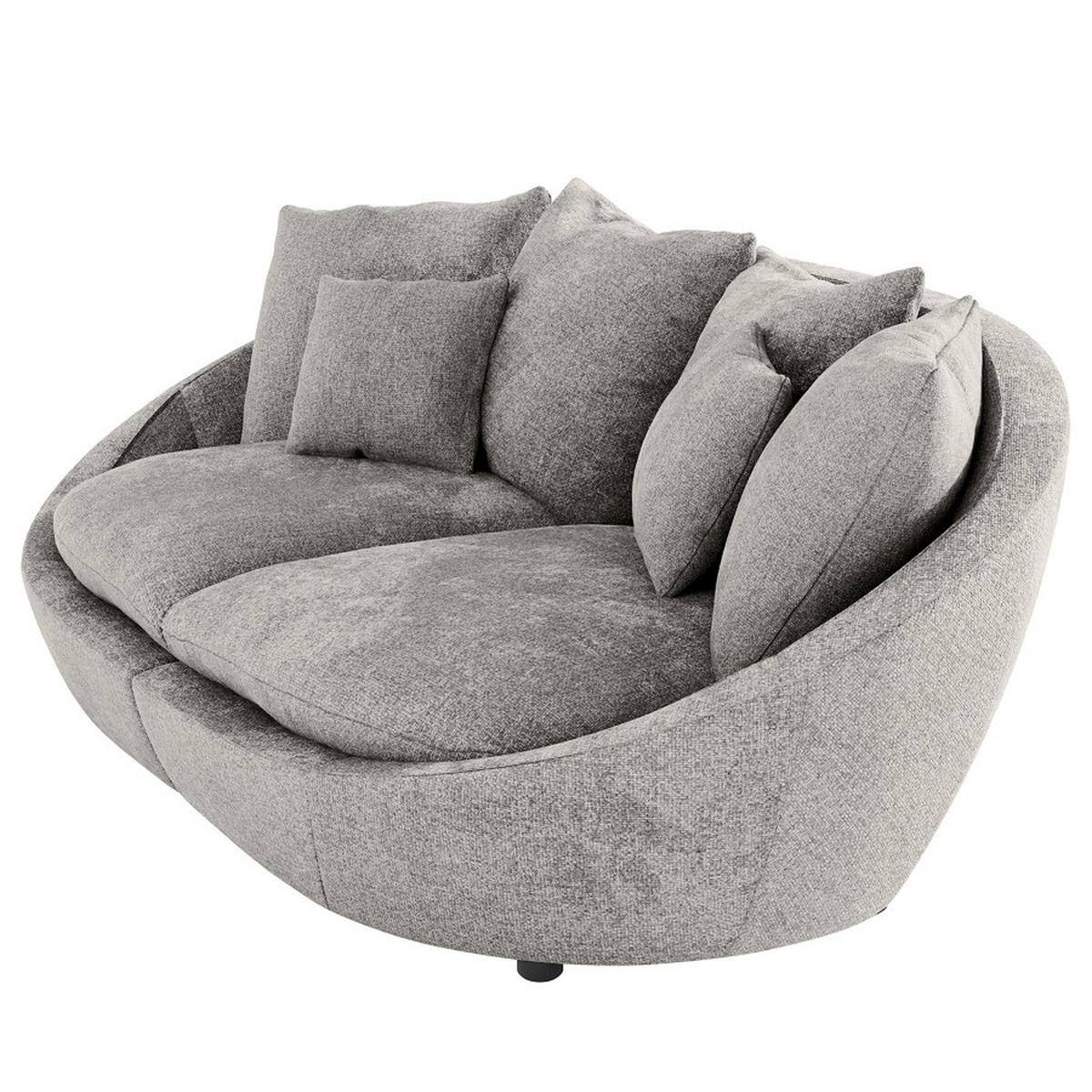 Bigsofa Maui, Dunkelgrau B: 280 Cm - Dunkelgrau/Schwarz, MODERN, Textil (280/87/131cm) - Trendmanufaktur