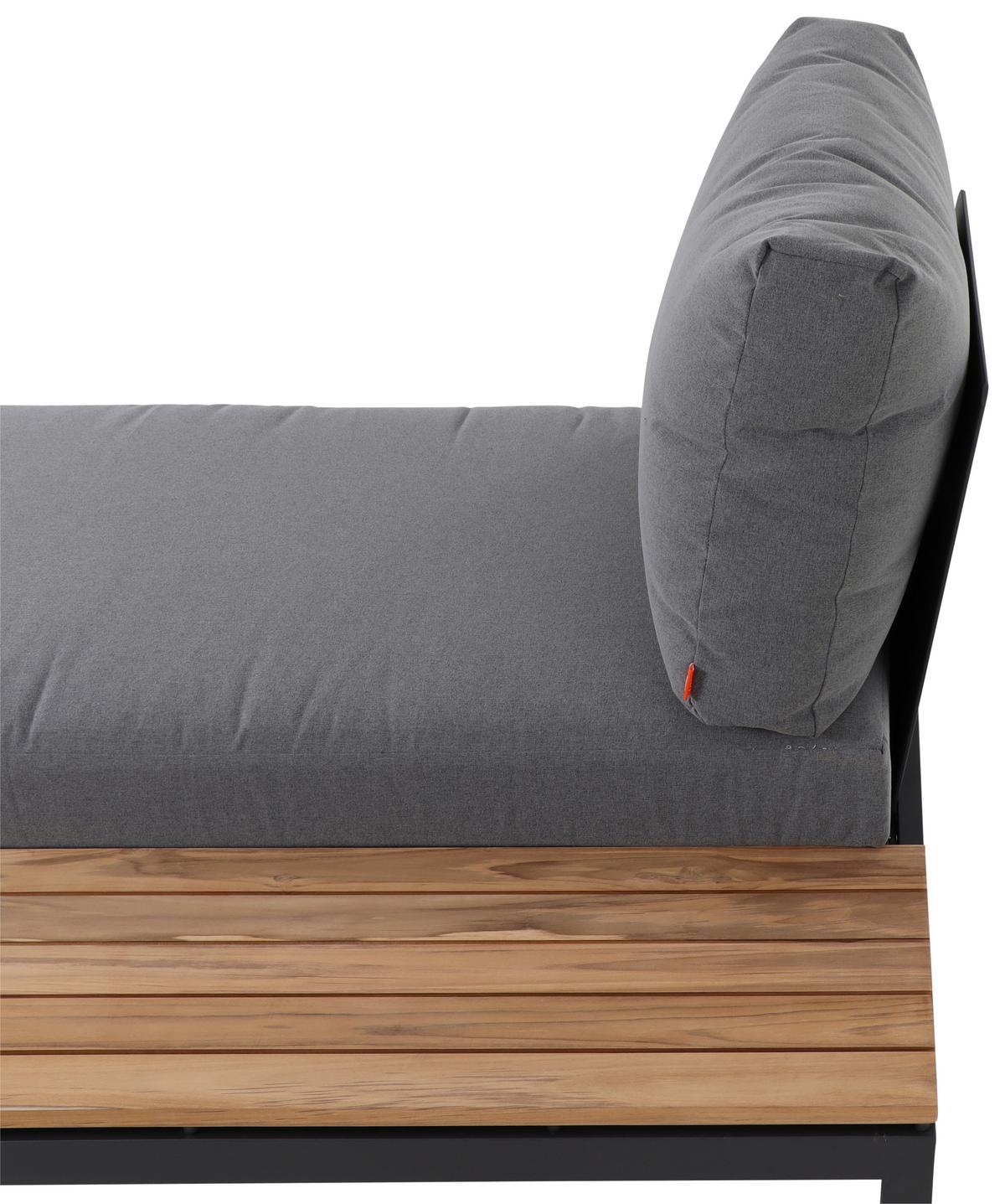 Sonneninsel Grau Teakholz/Metall/Textil - Anthrazit/Grau, KONVENTIONELL, Holz/Textil - Siena Garden