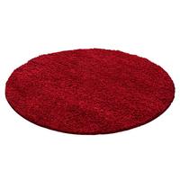 Hochflor Teppich Rot Life Rund Ø 200 cm - Rot, KONVENTIONELL, Textil (200cm) - Novel