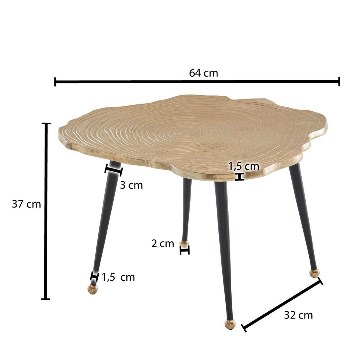 Konferenčný stolík farba zlatá p: 64 cm - čierna/zlatá, Design, kov (64/64/37cm) - MID.YOU