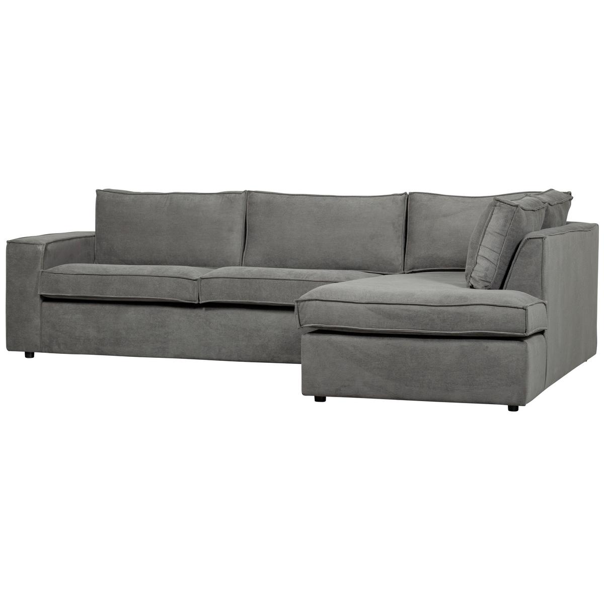 Ecksofa Thomas Dunkelgrau S: 283x197cm - Dunkelgrau/Schwarz, Design, Textil (283/197cm) - Livetastic