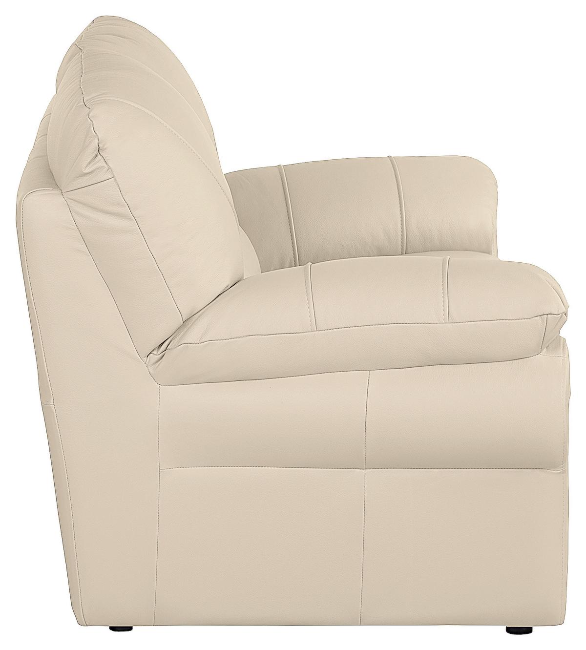 2-Sitzer-Sofa Oslo Beige B: 150 cm - Beige/Schwarz, Design, Leder (150/92/85cm) - Livetastic