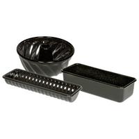 Backformenset Profibäcker 3-Teilig Schwarz - Schwarz, KONVENTIONELL, Metall - Riess