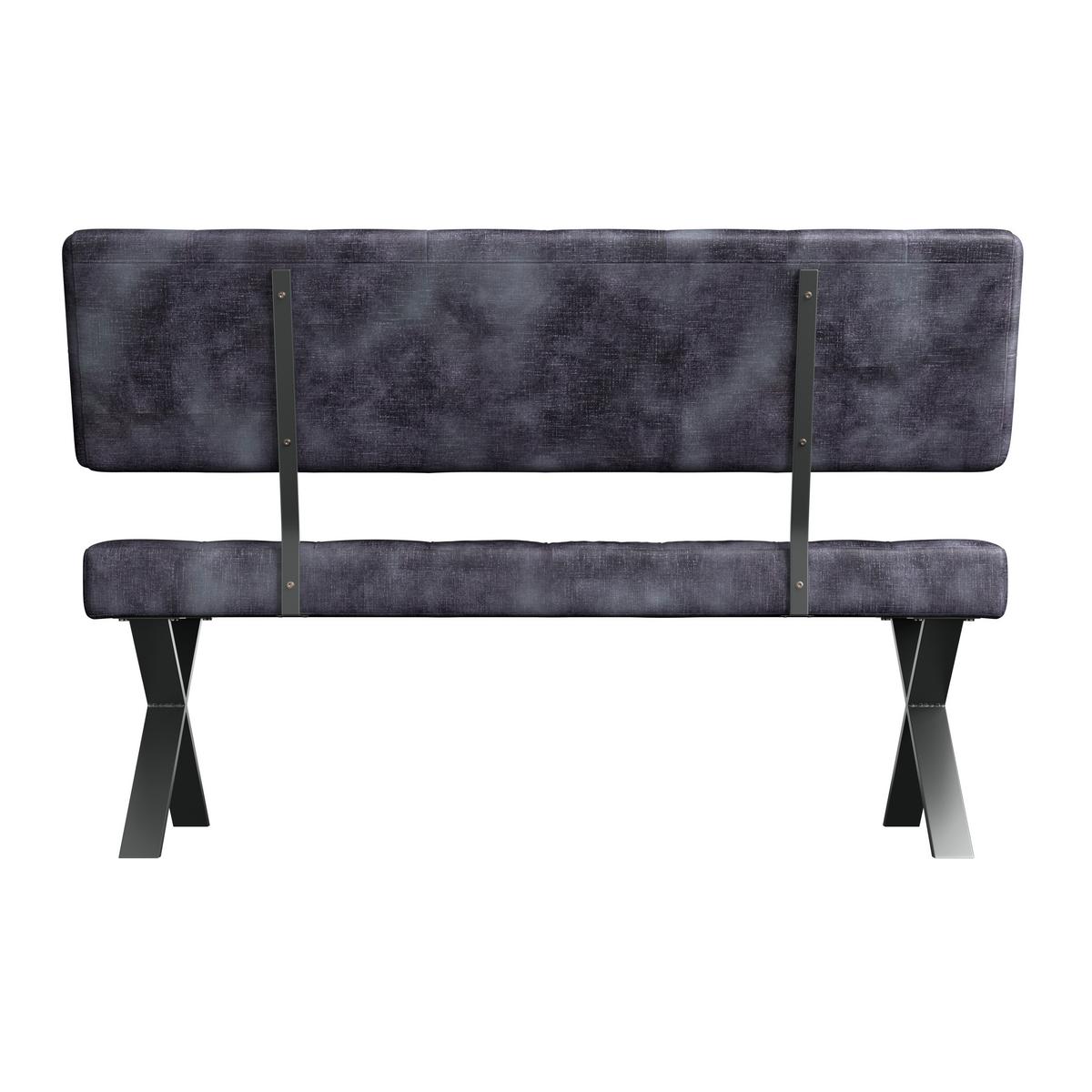 Sitzbank mit Lehne Webstoff Anthrazit Donna B:140cm - Anthrazit/Schwarz, MODERN, Textil/Metall (140/93/61cm)