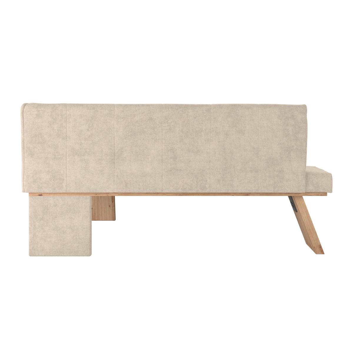 Eckbank Emma Ii Webstoff Beige, B: 185 Cm - Eichefarben/Beige, KONVENTIONELL, Holzwerkstoff/Textil (185/150cm)