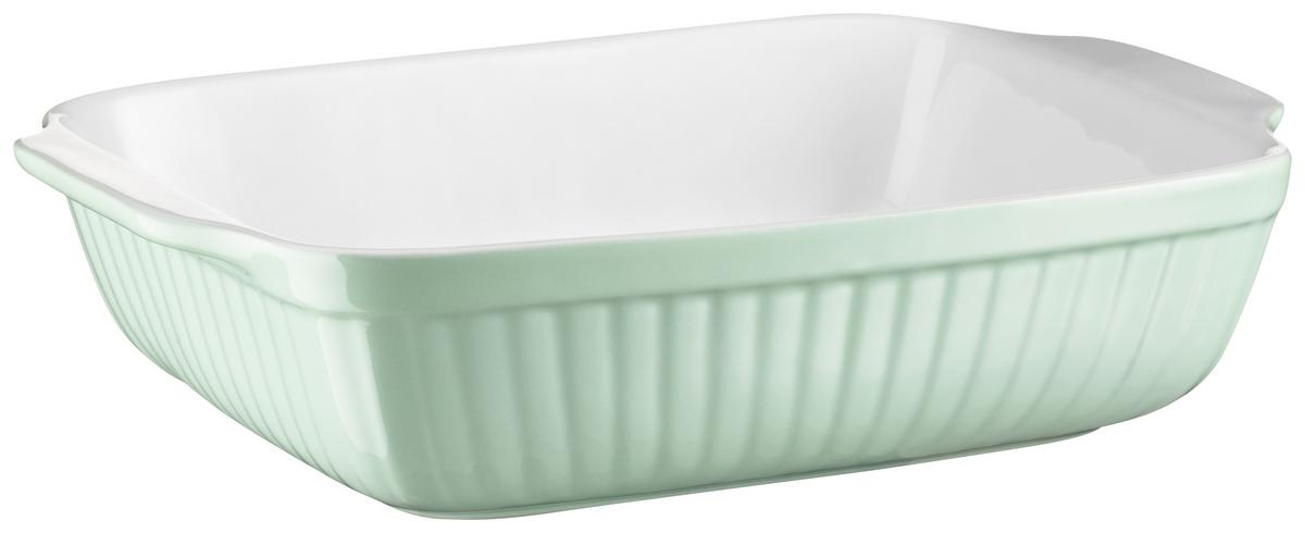 Auflaufform Keramik 2er-Set Hellgrün Rechteckig B: 29,5 cm - Hellgrün, Basics, Keramik (29,5/38/14,5cm) - Mäser