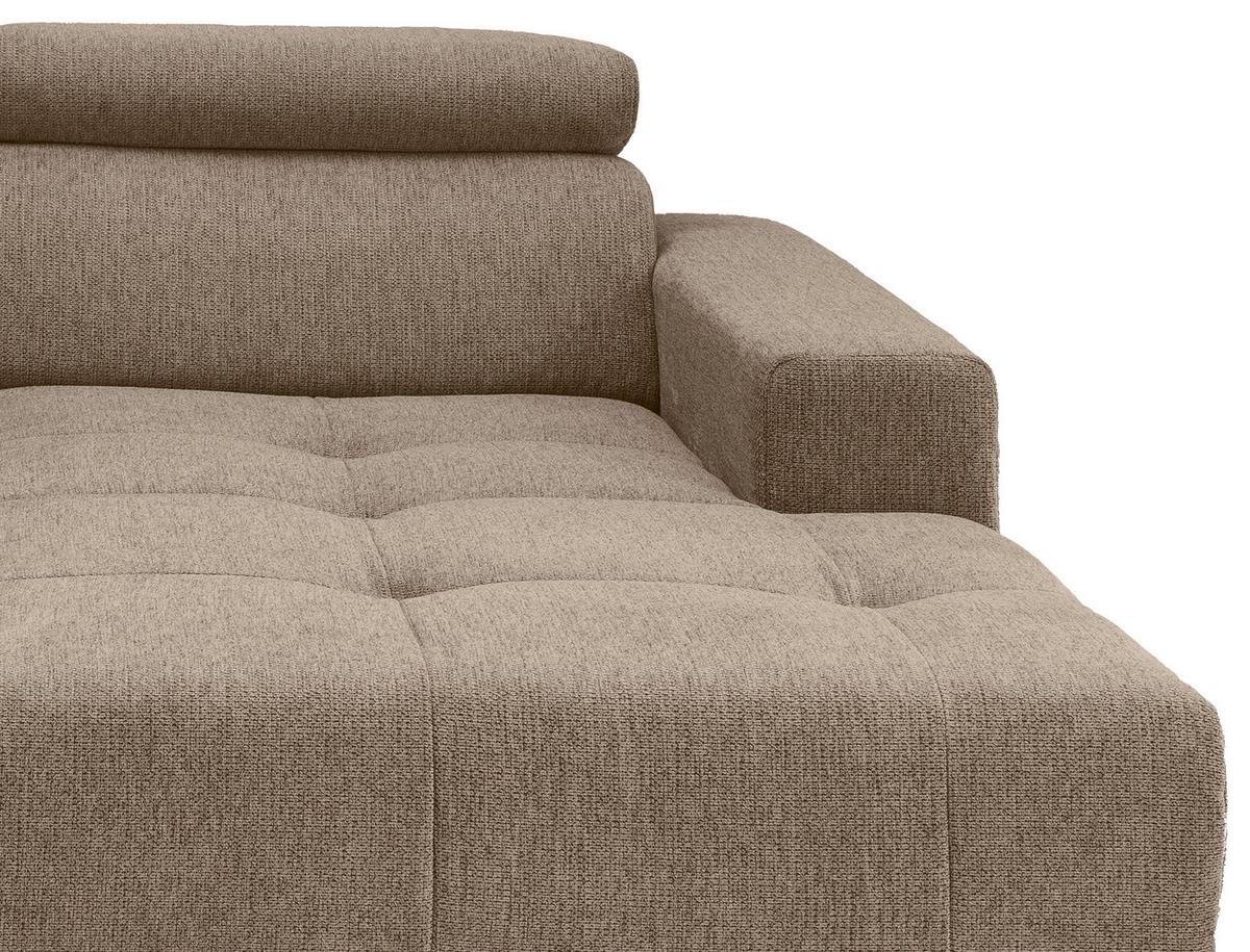 Ecksofa Intera Hellbraun S: 200x188 Cm - Hellbraun/Schwarz, KONVENTIONELL, Textil (200/188cm) - Livetastic