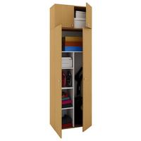 Viacúčelová skriňa VANDOL, farba buka - farba buka/čierna, Modern, kompozitné drevo/plast (70/218/39cm) - MID.YOU