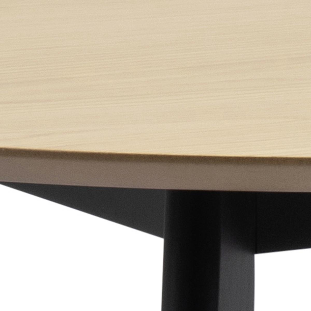 Okrúhly jedálenský stôl ROXBY 105 cm, dub - čierna/farba duba, Modern, kompozitné drevo (105/76/105cm)