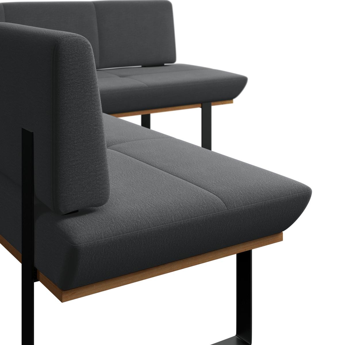 Eckbank Tristan Webstoff schwarz, S:245x175cm - Schwarz, MODERN, Holz/Textil (245/175cm) - James Wood