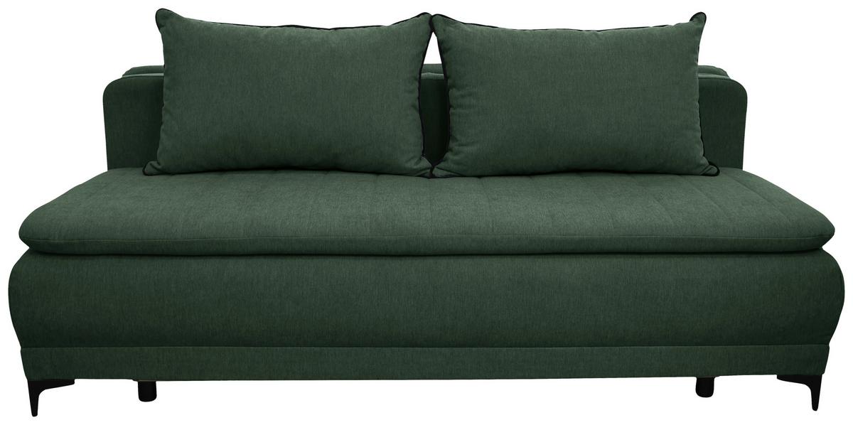Schlafsofa Moliss Grün B: 202 cm - Schwarz/Grün, Basics, Textil (202/98/78cm) - Livetastic