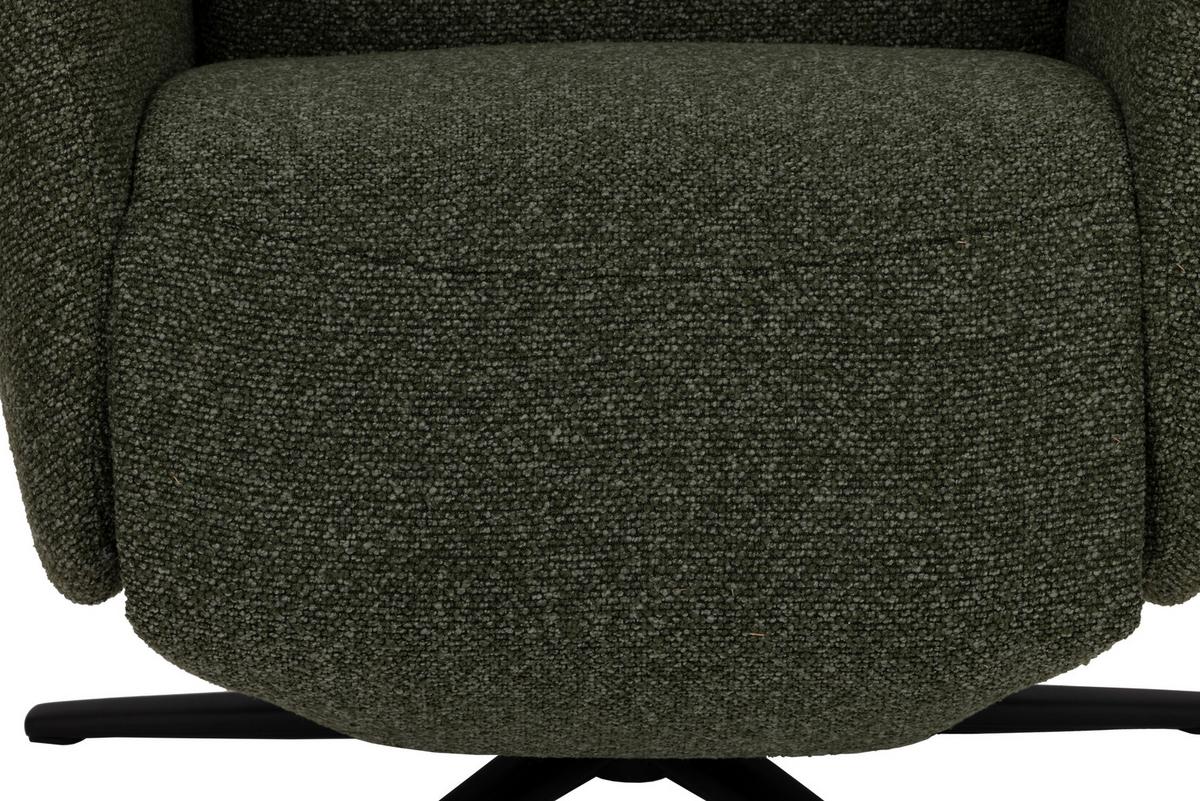 Relaxsessel Snooze Dunkelgrün B: 77 cm - Dunkelgrün/Schwarz, Design, Holz/Textil (77/112/86cm) - Livetastic