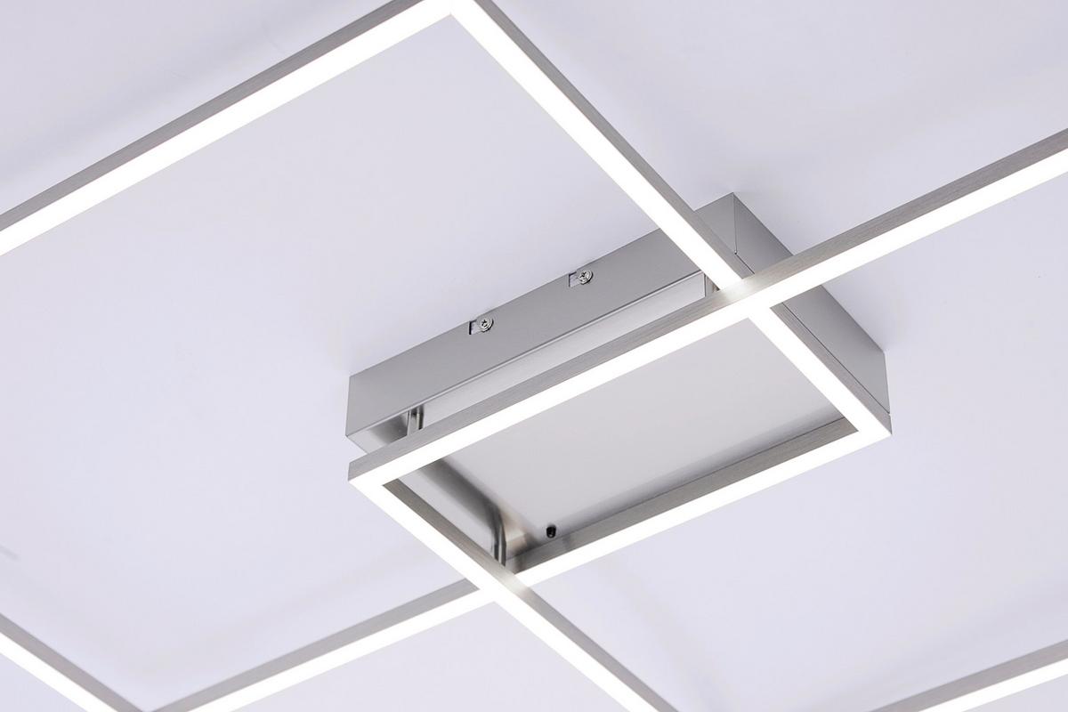 LED-Deckenleuchten Iven L: 75,5 cm dimmbar Mit - Chromfarben/Alufarben, Design, Kunststoff/Metall (75,5/56,2/7cm)