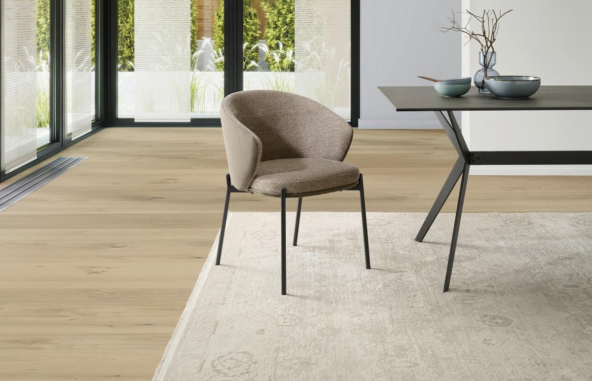 Armehnstuhl Cara Textil Braun B : 56 Cm - Schwarz/Braun, MODERN, Textil/Metall (56/76,5/57,5cm) - MID.YOU