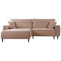 Ecksofa Blues Rosa/Schwarz, 183 cm - Schwarz/Rosa, Design, Textil (183/263cm) - MID.YOU