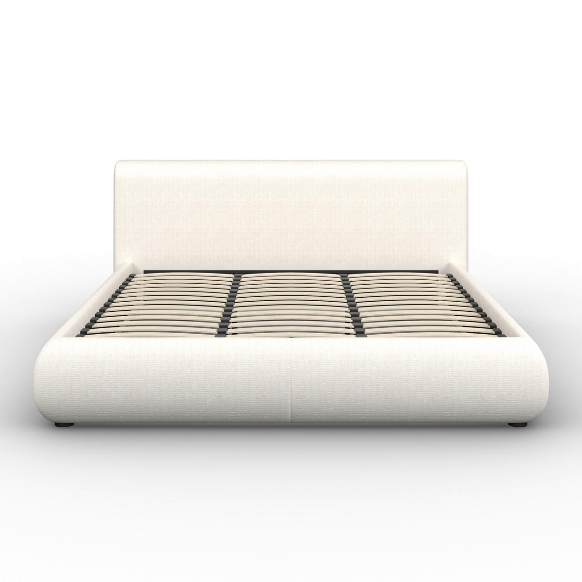 Čalouněná postel FLORA 180x200 cm, krémová - černá/krémová, Moderní, kov/dřevo (180/200cm) - Bessagi Home