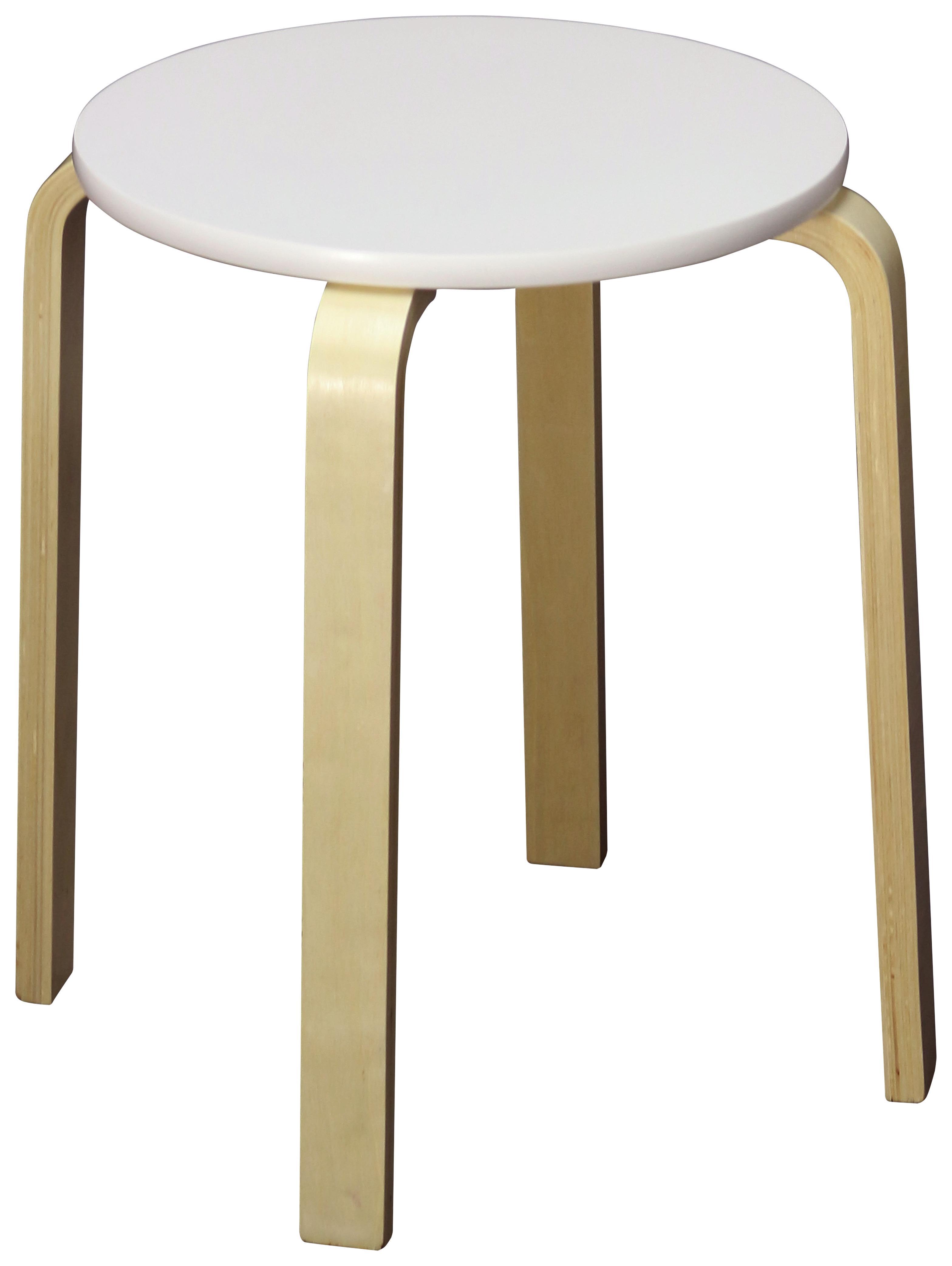 Ülőke Berni - Natúr/Fehér, modern, Faalapú anyag/Fa (39/45/39cm)