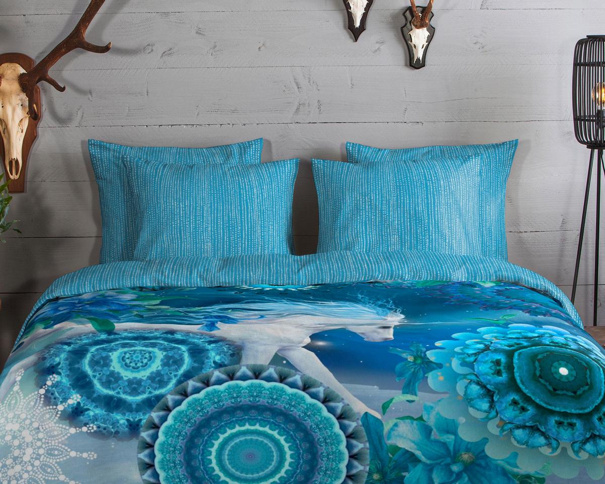 Bettwäsche Lumi Blau Dunkelblau 140x200 Cm - Blau/Dunkelblau, LIFESTYLE, Textil (140/200cm)