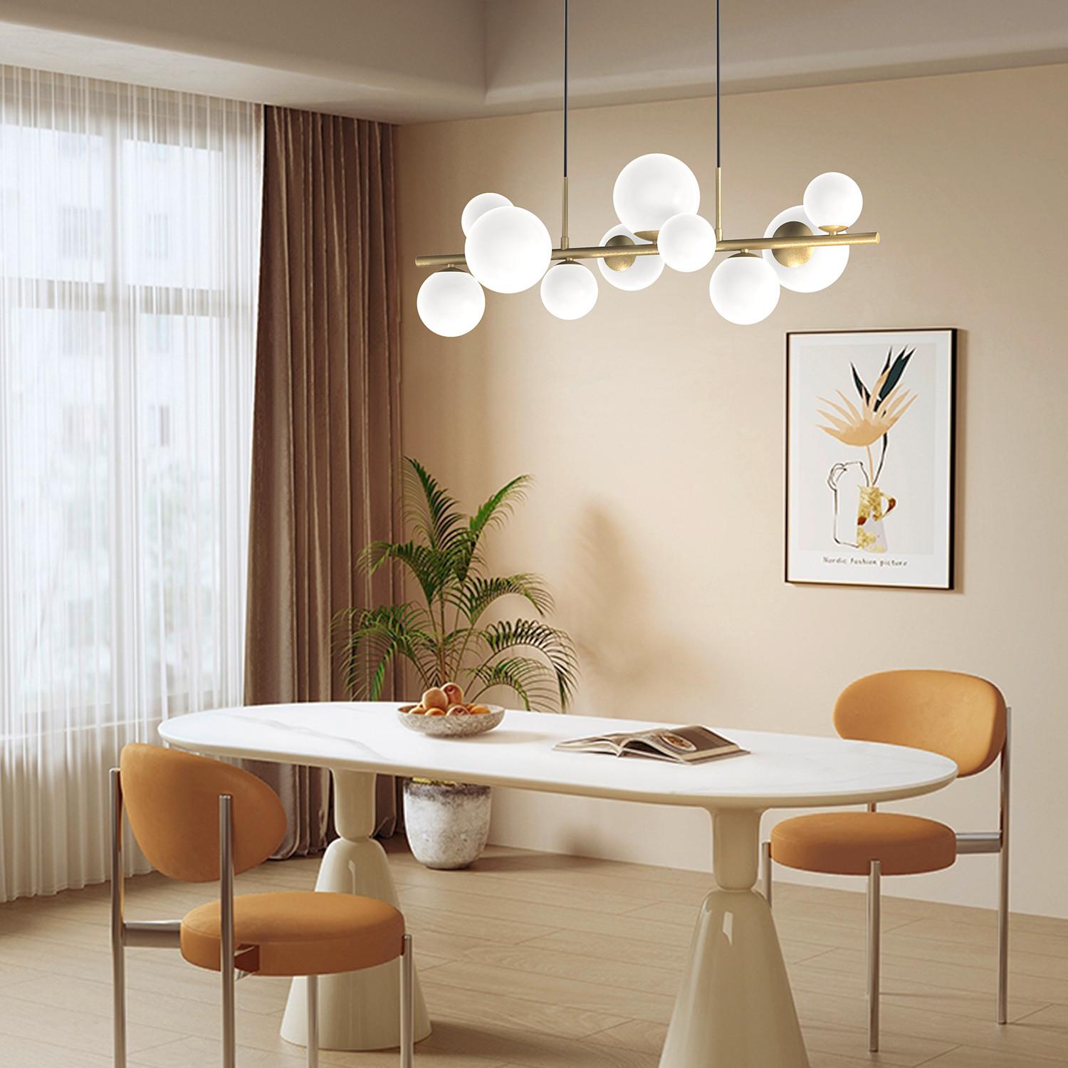 Pendelleuchte Paloma Goldfarben L: 56 cm - Goldfarben, Design, Glas/Metall (86/33/150cm)