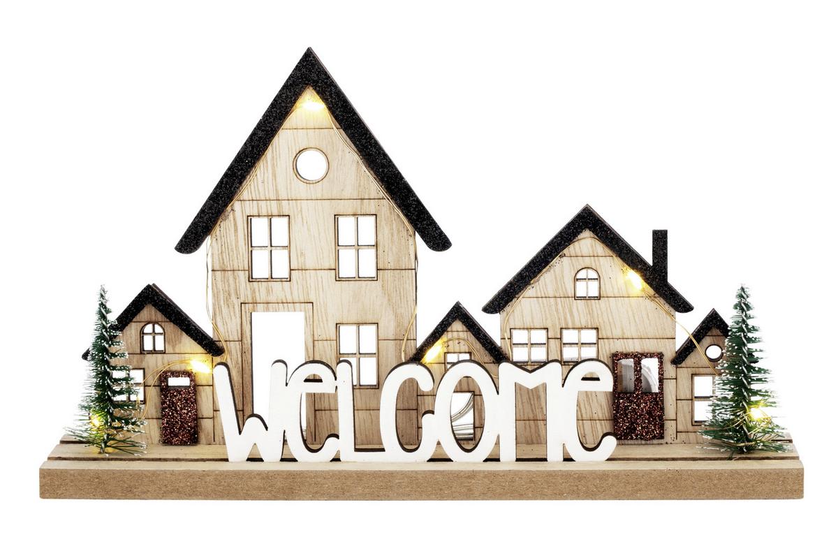 DEKORAČNÍ LED SVÍTIDLO OPL -PAZ- - přírodní barvy, Konvenční, kov/dřevo (22,5/5/12,5cm) - Modern Living