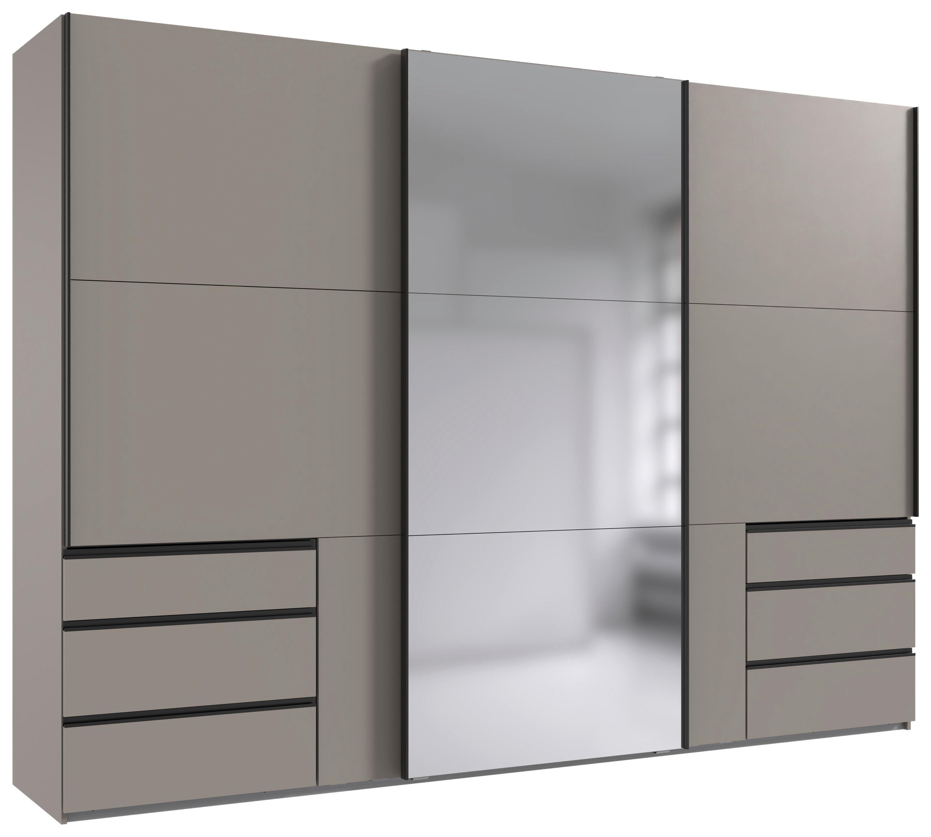 Schwebetürenschrank Level 36 A Grau Dekor/Spiegel, B: 300cm - Sahara, MODERN, Glas/Holzwerkstoff (300/216/65cm) - MID.YOU