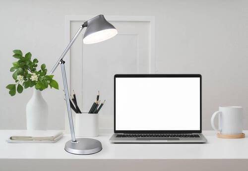LED-Tischleuchte 58437g - Opal/Grau, Basics, Kunststoff/Metall (43,2/17,8/75,8cm) - Globo