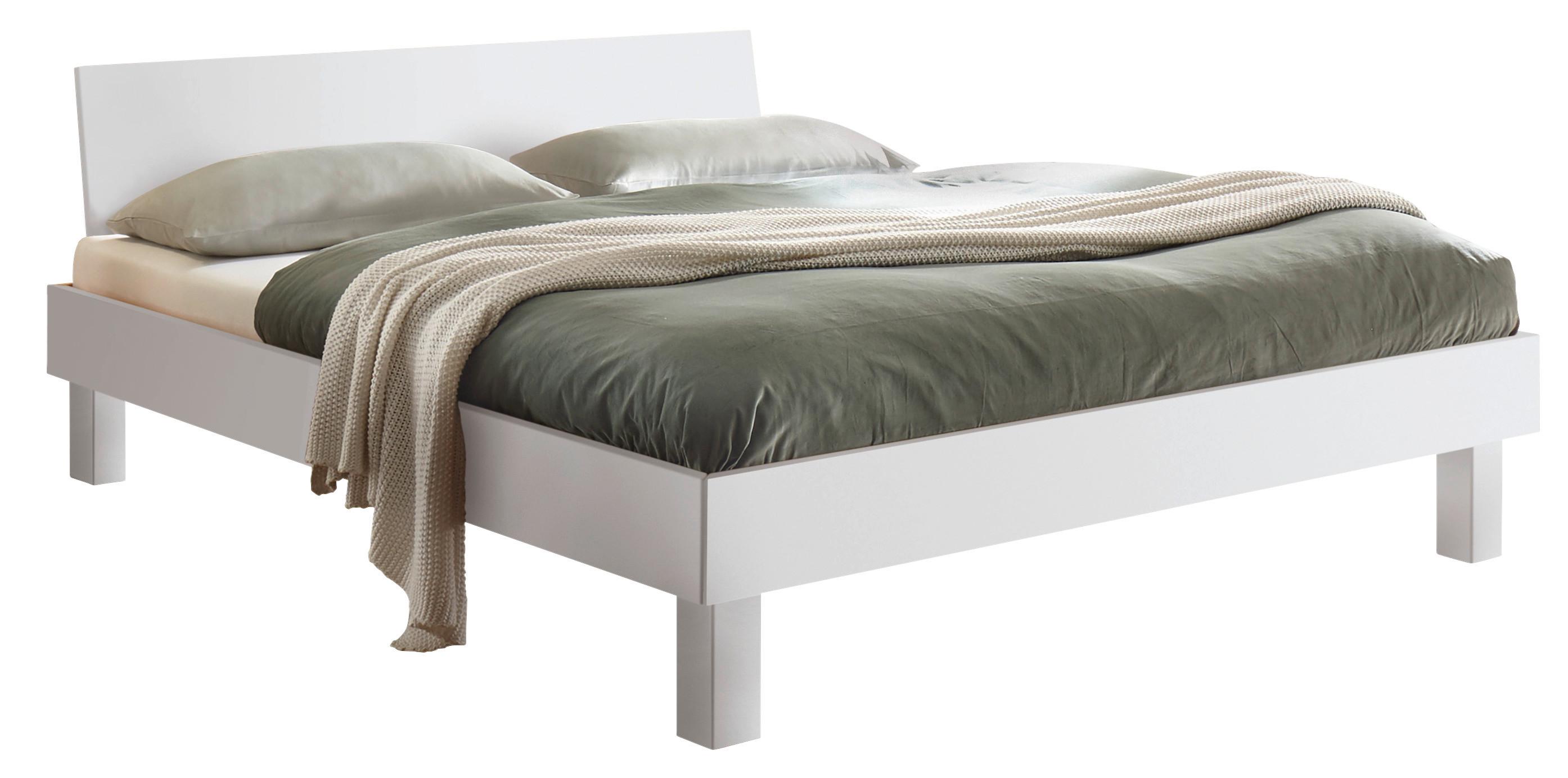 Bett Forti, Weiß 200x200 cm - Weiß, Design, Holzwerkstoff (200/200cm) - Hasena